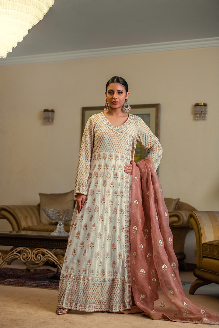 Pakeezah | Angrakha Style 3 Piece Suit