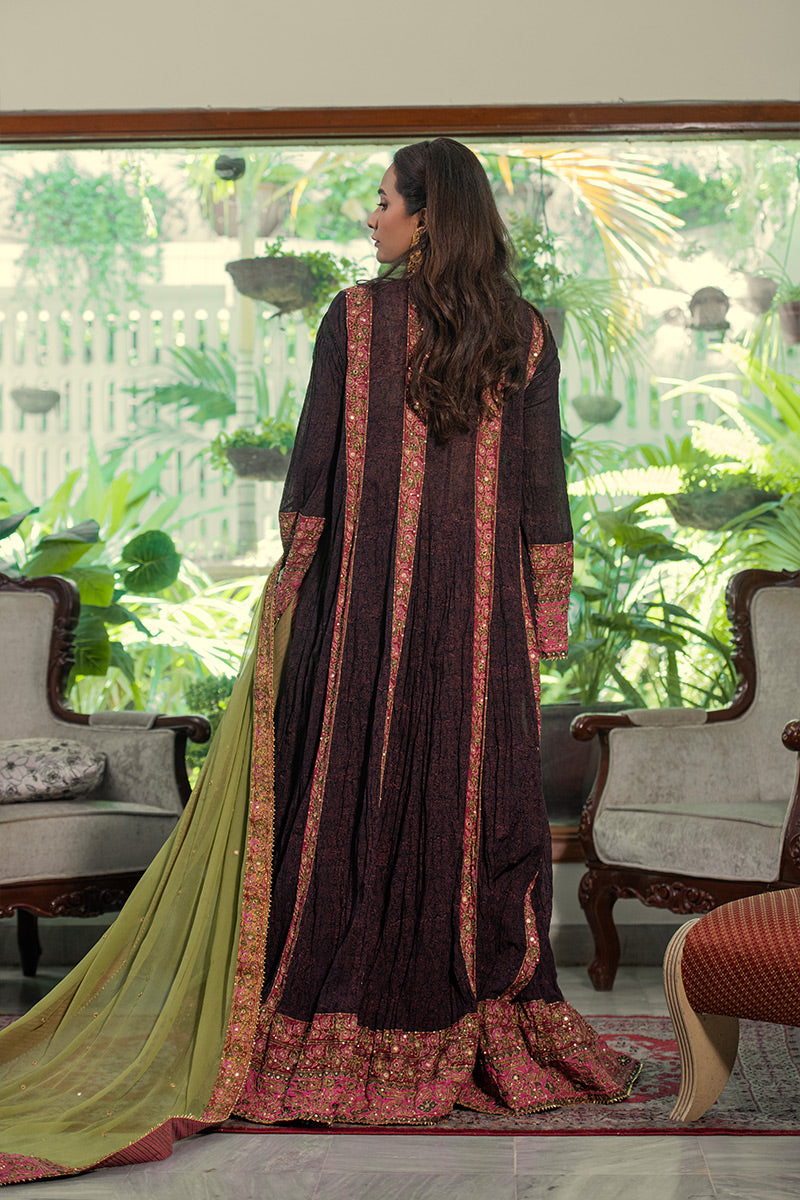 Mahpara | 3 Piece Anarkali Suit with Potli Bag