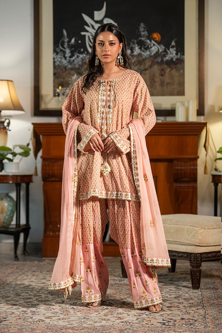 Gulbahar | 3 Piece Kurta and Farshi Shalwar Suit