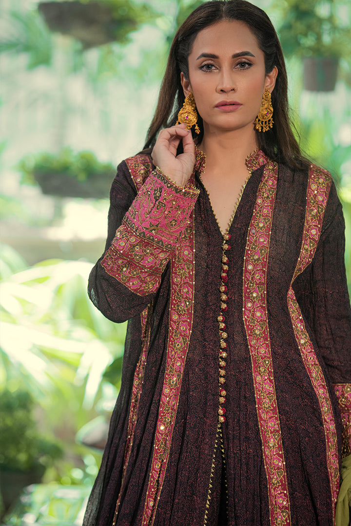 Mahpara | 3 Piece Anarkali Suit with Potli Bag