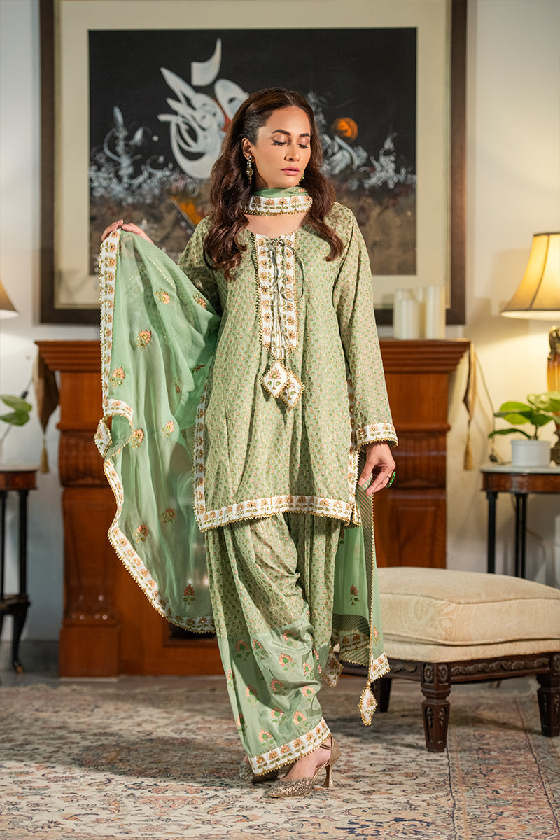 Dilruba | 3 Piece Kurta and Farshi Shalwar