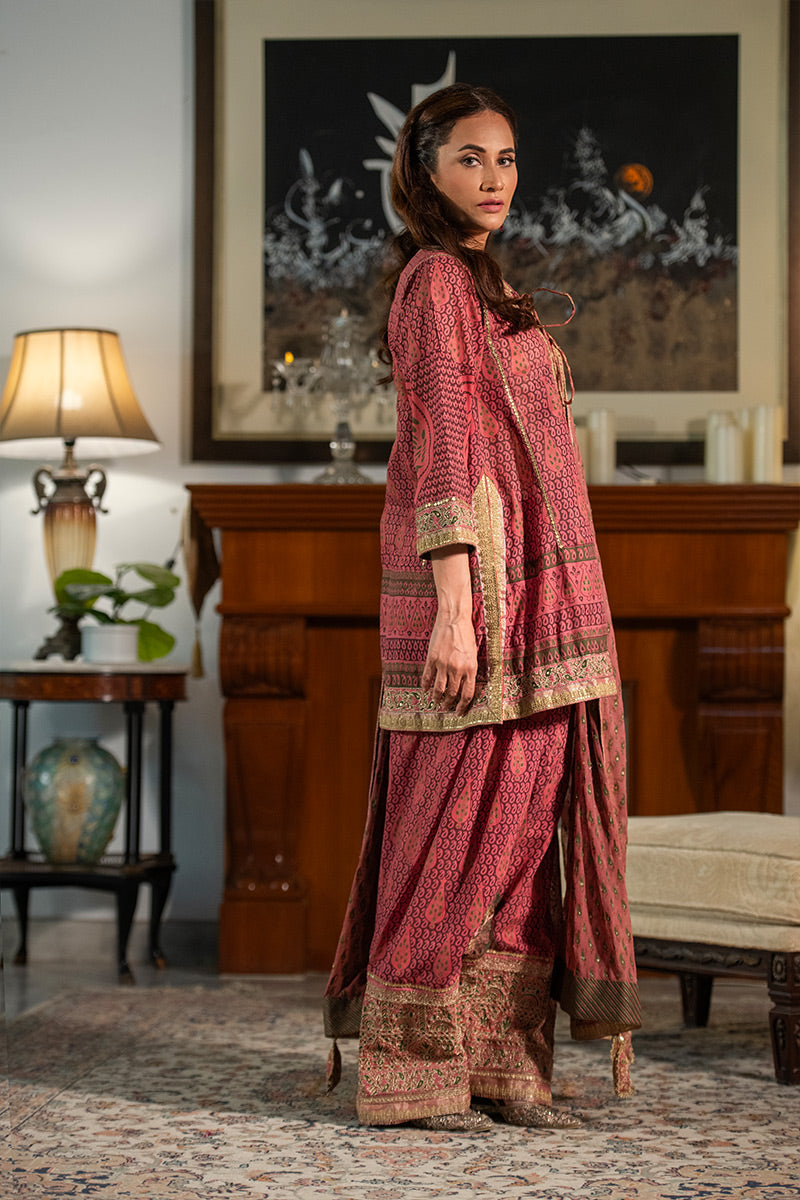 Bahar  | 3 Piece Kurta and Farshi Shalwar Suit