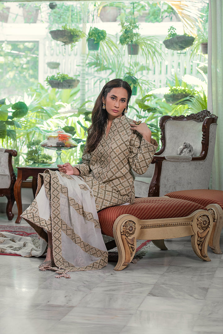 Zaytoon | 3 Piece Kurta Plazzo Suit
