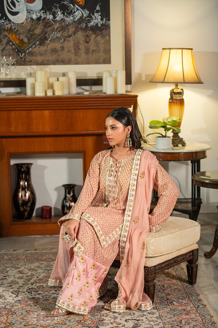 Gulbahar | 3 Piece Kurta and Farshi Shalwar Suit