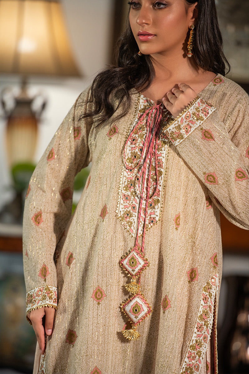 Purnoor | 3 Piece Kurta and Farshi Shalwar Suit